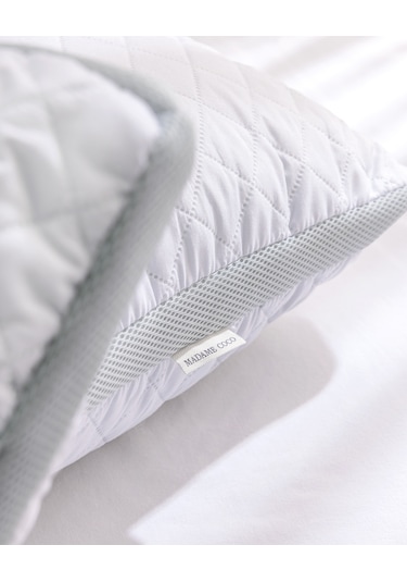 Madame Coco 2'li Klimalı Yastık - Beyaz/Açık Gri - 50x70 cm