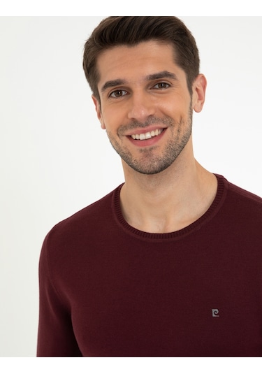 Pierre Cardin Erkek Bordo Triko Kazak 50248582-vr014 Bordo