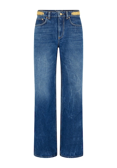 Rabanne Düz Kesim Denim Pantolon Mavi