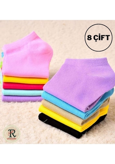 Trampler Extra Soft Kadın Patik Çorap 8 Çift Karışık Renkli Çok Renkli