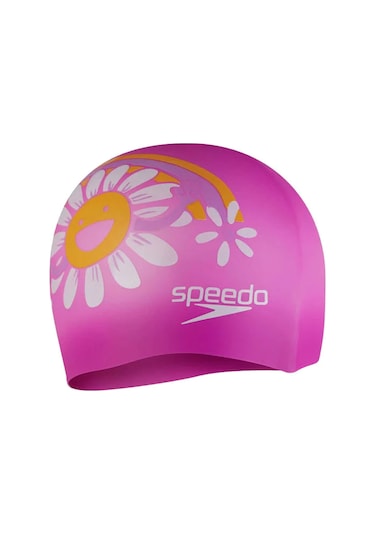 Speedo Slogan Print Silikon Yüzücü Bonesi Çok Renkli