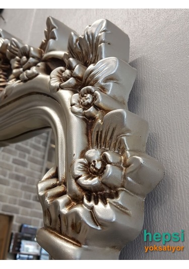 Vintage Madam Model Gümüş Renk Varaklı Boy Aynası Gümüş