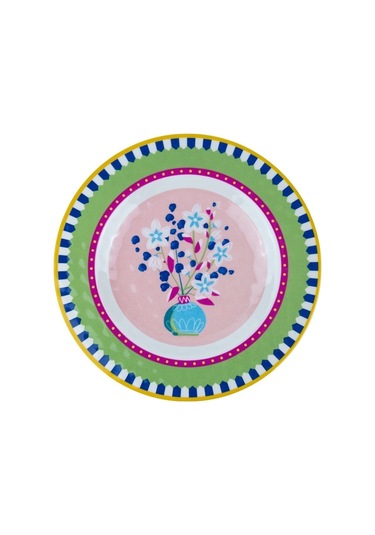 Mamma Mia 6'lı Vazo Desenli Tabak Seti 21,5 Cm Çok Renkli