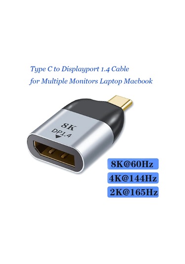Generic Thunderbolt 3 İçin Taşınabilir Usb Tip C - Displayport 8k 60hz Dönüştürücü Adaptör