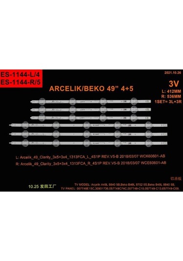 Beko Uyumlu B49L 7950 , B49L 8850 , B49L 8860 , B49L 8900  Led Bar