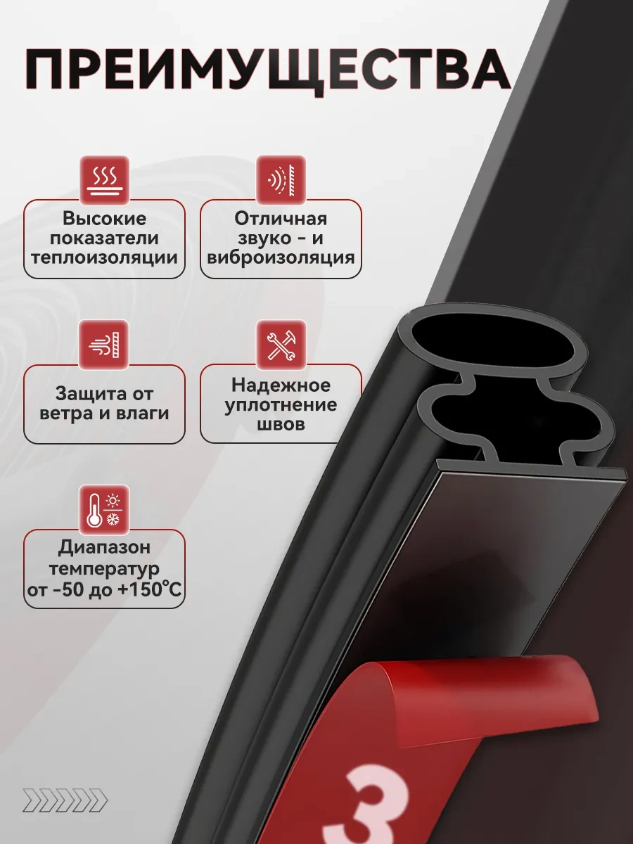 Pabk Kapılar İçin Kendinden Yapışkanlı Conta Ve Yalıtım 10x12 Mm 342035283 6