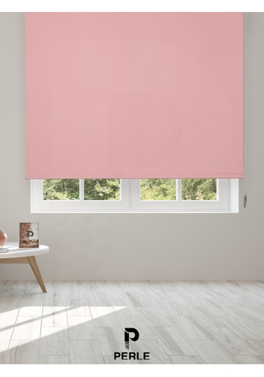Br Perle Home Soft Pembe Rengi Düz Mekanize Stor Perde Yüksek Kalite Metropol Serisi Soft Pembe