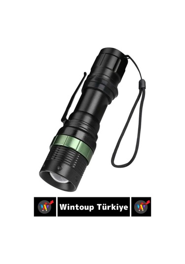 Özel Kompakt Kamp Avcı Balıkçı Deprem Enerji Tasarruflu 3 Modlu Zoomlu Güçlü Beyaz Işık El Feneri Çok Renkli