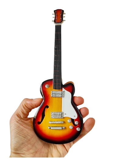El Yapımı 1/4 Ölçek Minyatür Elektro Gitar Gibson Es-275 Sunburst