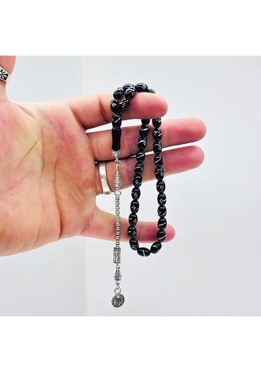 Yan Yarma Ve Baklava Dilimi İşlemeli Gürcistan Taşı Tesbih