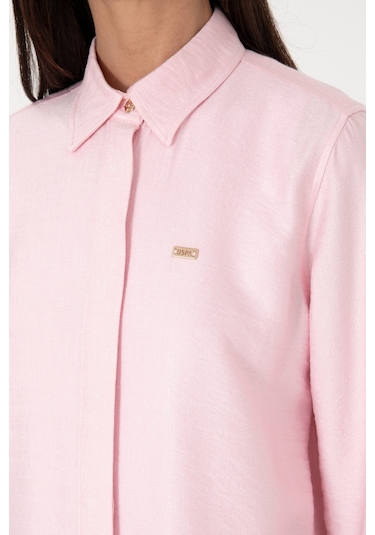 U.s. Polo Assn. Kadın Açık Pembe Gömlek Tunik Dokuma 50306411-vr078 Acık Pembe