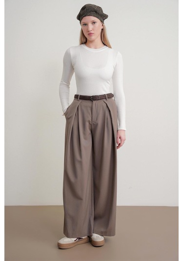 6736 Kadın Bisiklet Yaka Kolu Droplu Triko Kazak Kemik Kemik