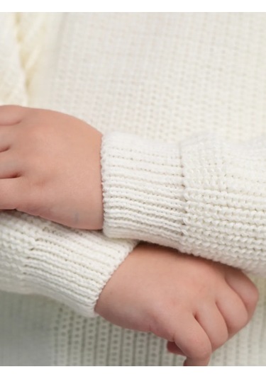 Djaza Kids Çocuklar İçin Örme Oversize Kazak 242518028 Sütlü