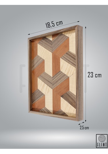 El Yapımı Ceviz Meşe Elma Ağacı Üç Boyutlu Ahşap Kahvetepsisi