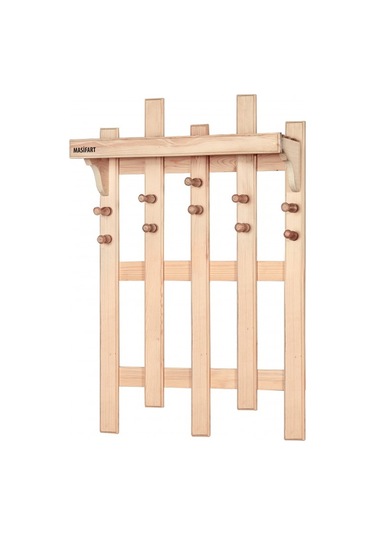 Masifart Jayne Çam Askılık Cilasız Ham Ahşap