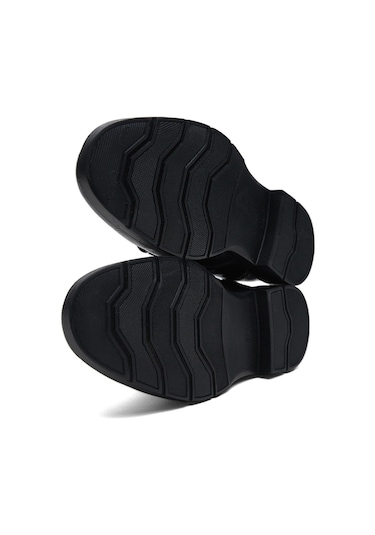 Tonny Black Erkek Siyah Rahat Kalıp Hakiki Deri Erkek Önü Bağcıklı Bot