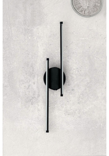 Sare Aplik Siyah Renk Gün Işığı Ledli Banyo Mutfak Duvar Aplik Siyah