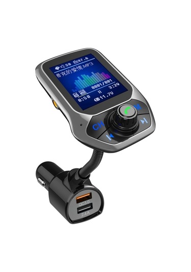 Sones T43 Araba Bluetooth Mp3 Çok Fonksiyonlu Büyük Renkli Ekran Qc3.0 Bluetooth Araç Şarjı Kayıpsız Araba Bluetooth Oynatıcı