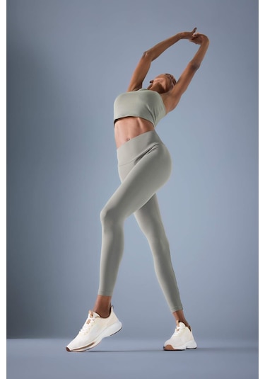 Defacto Defactofit Yüksek Bel Baskılı Beli Saran Esnek Kumaş Sporcu Tayt B4147ax25aukh422 Haki