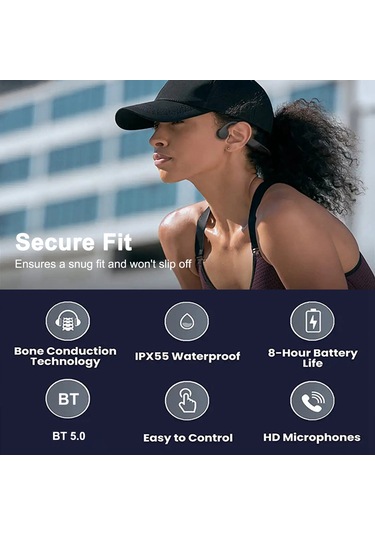 Leezsing "hs1 Su Altında Kullanılabilir Kemik İletimli Bluetooth Kulaklık - Ipx55 Su Geçirmez, 8 Saat Şarj Ömrü"