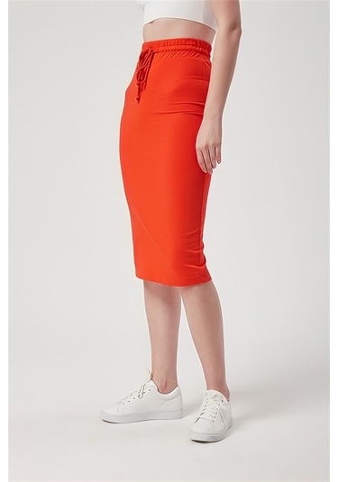 Mercan Rengi Beli Lastikli Spor Kalem Etek