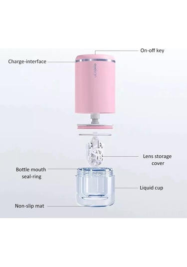 Yaozixa Ultrasonic Lens Temizleyici - Göz Lensleri Ve Mücevherler İçin Otomatik Plastik Temizleme Kutusu Pembe