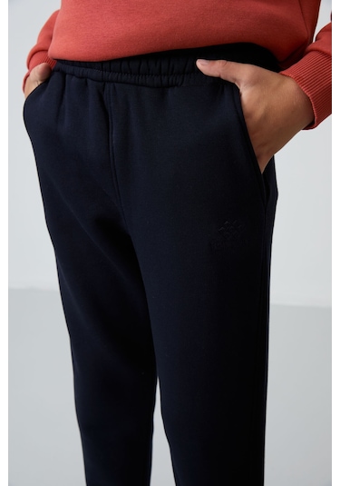 Tommy Life Kiremit-lacivert Pamuklu Kalın İçi Tüylü Yumuşak Dokulu Standart Fit Nakışlı Erkek Çocuk Eşofman Ta Kiremit