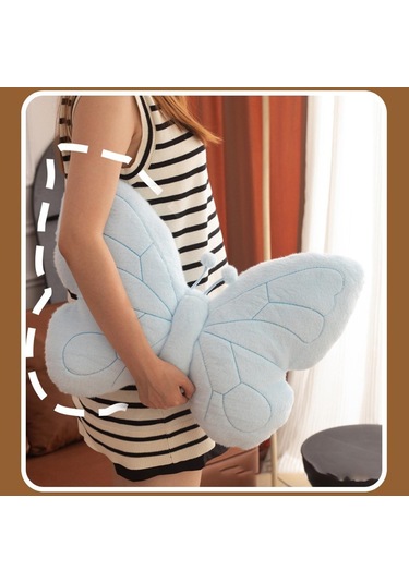 Suntek Kelebek Şeklinde Yastık Hediyesi Rahat Sevimli Yatak Mavi