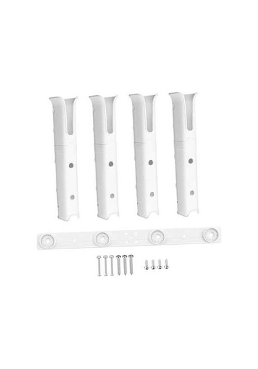 Pazly 4 Adet Balıkçılık Kutbu Standı Montaj Vidalı Beyaz Aksesuar