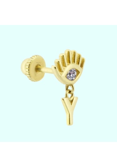 Altın Sallantılı Harf Piercing Harfler Mevcut Altın