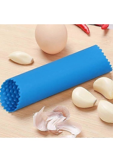 Silikon Sarımsak Soyucu - El Kokusu Olmadan Saniyeler İçinde Sarımsak Dişlerini Soyar - Cilt Silindiri - Mavi Siyah