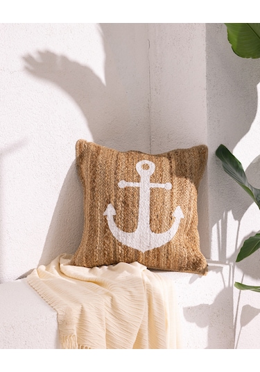 Madame Coco Versailles Jüt Kırlent Kılıfı - Naturel - 50x50 Cm Çok Renkli