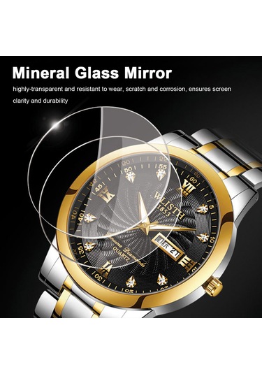 Leezsing Wlısth Q351 Kuvars Saat Erkekler Ve Kadınlar İçin Klasik İş Resmi Saat Su Geçirmez Paslanmaz Çelik Kayış