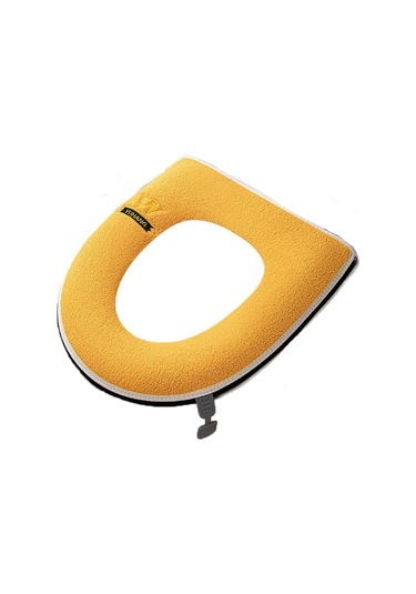 Kalın Peluş Klozet Kapağı Kolu Tuvalet Pedi Evrensel Closestool Mat Kış Sarı