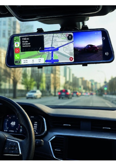 Araç İçi Multimedya Ekranı Çift Kameralı Ayna Carplay