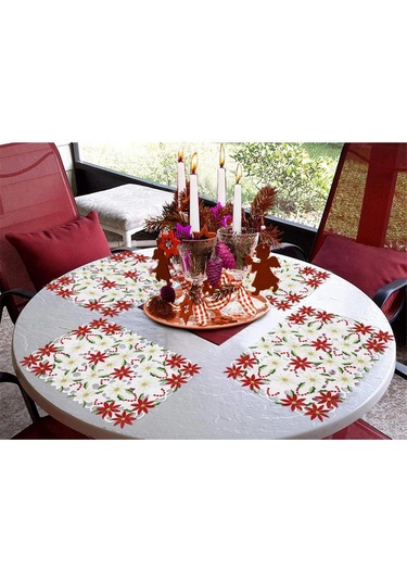 Xiaaokeji 6'lı Amerikan Servisi Seti İşlemeli Noel Atatürk Çiçeği Ve Kutsal Ağaç Tasarımı Diğer