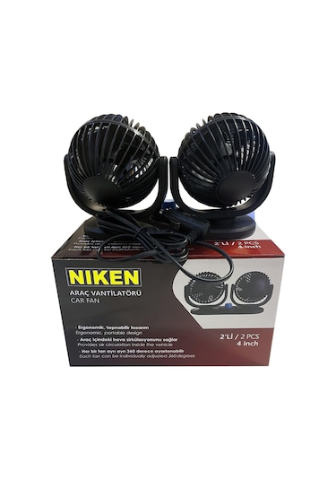 Oto Vantilatör Çift Fanlı Torpido Üstü 2 Kademeli 12 Volt
