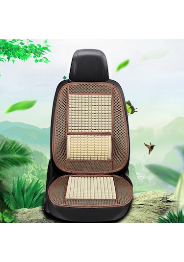 İmitasyon Ahşap Boncuk Yaz Araba Serin Koltuk Minderi Bej