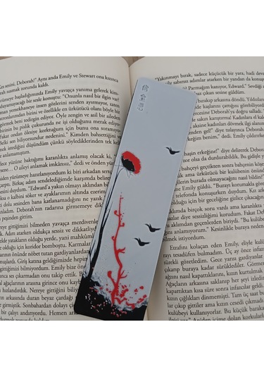 Kitap Ayracı - Kırmızı Çiçek Model2