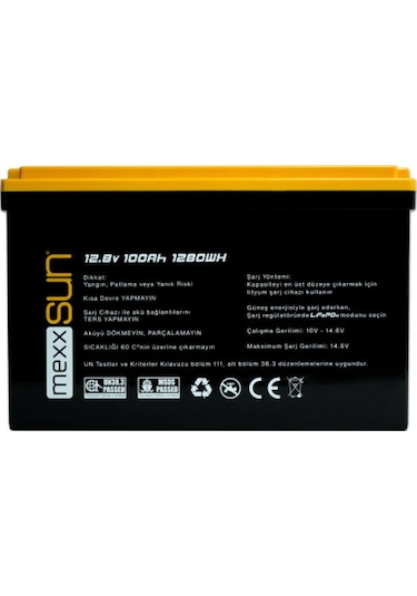 Mexxsun 12.8 Volt-100ah Lifepo4 Lityum Akü