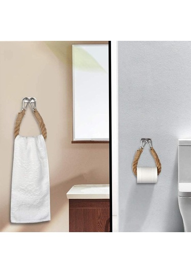 Yeni Kenevir Halat Tuvalet Kağıdı Mutfak Duvar Asılı Kağıt Tutucu Tuvalet Kenevir Halat Rulo Kağıt Tutucu El Yapımı Retro Raf