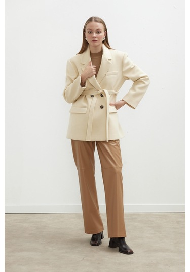 Manuka Deri Palazzo Paça Pantolon Camel