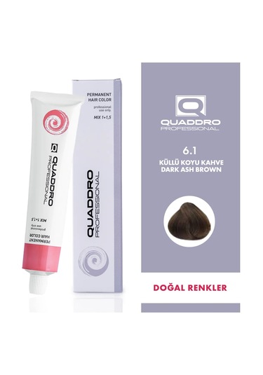 Quaddro Professıonel Saç Boyası 6.1 Küllü Koyu Kahve 100 Ml