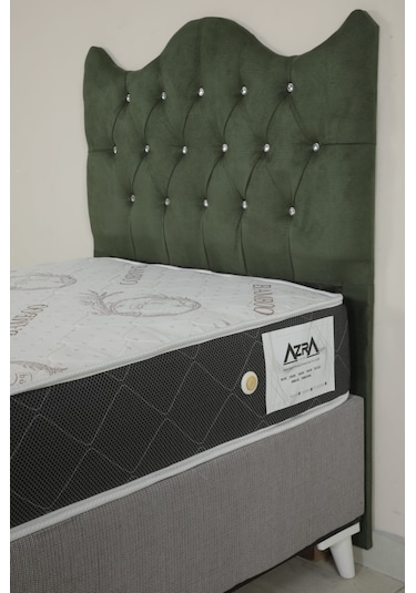 Azrayatakmobilya Tek Kişilik Yatak+Baza+Kapitoneli Başlik