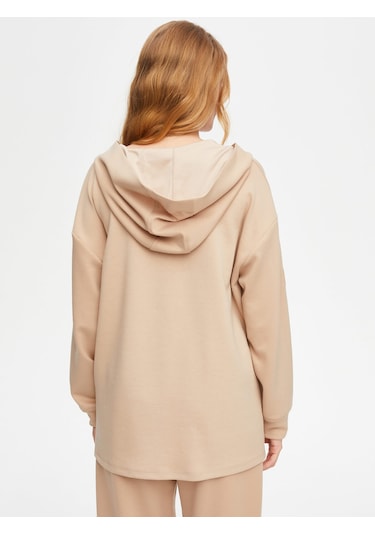 Kapüşonlu Modallı Sweatshirt 69508 U6950872 Taş