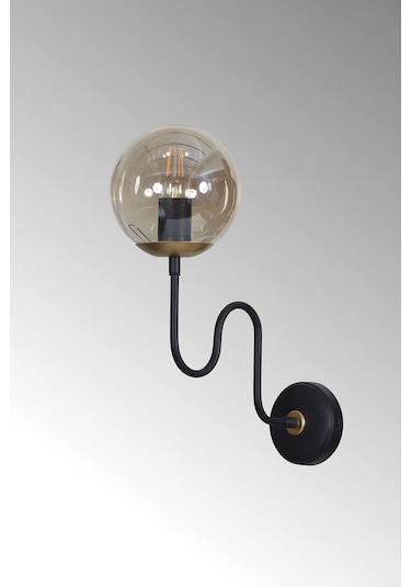 Luzarana Ferro Dikey Sarı-siyah Metal Gövde Bal Rengi Camlı Tasarım Lü .