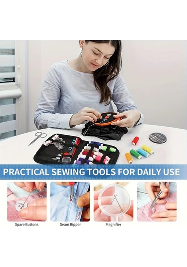 Cordial Küçük Boy Dikiş Seti: 205 Parça İplik, Makas, Ölçü Bandı, Ev & Seyahat Tamiri