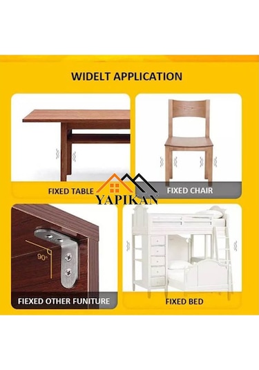 25 ad. L Demir Gönye Köşebent 15x27x27mm - Mobilya Dolap Raf Ahşap Köşe Bağlantı Aparatı