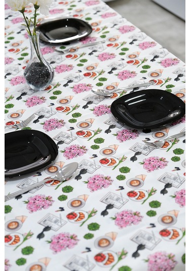 Sufre Sıvı Geçirmez Masa Örtüsü Sofra Bezi Sofra Örtüsü Piknik Örtüsü Pembe