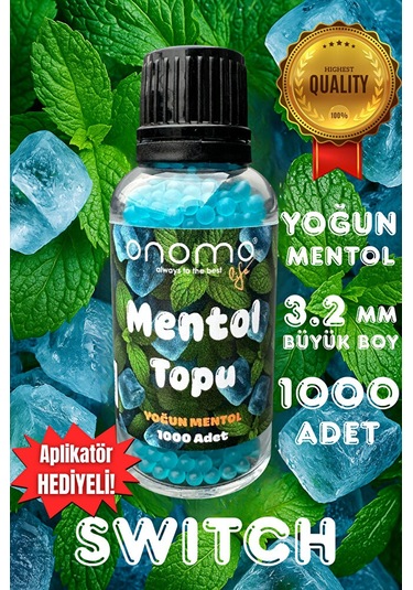 Premium Mentol Topu Switch Aroma Kapsülleri Yoğun Mentol Ice Mint 1.000 Adet Mavi